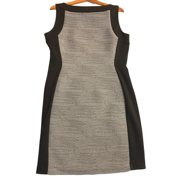 Calvin Klein Black Gray Textured Womens Sheath Dress Sleeveless Lined Size 14 - Picture 9 of 11